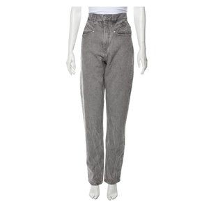 Isabel Marant "Dominic" High-Rise Acid-Wash Jean